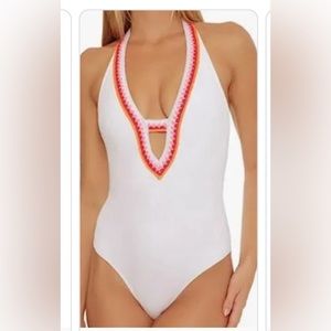 TRINA TURK TULUM PLUNGE ONE PIECE SWIM SUIT NWT SZ 6